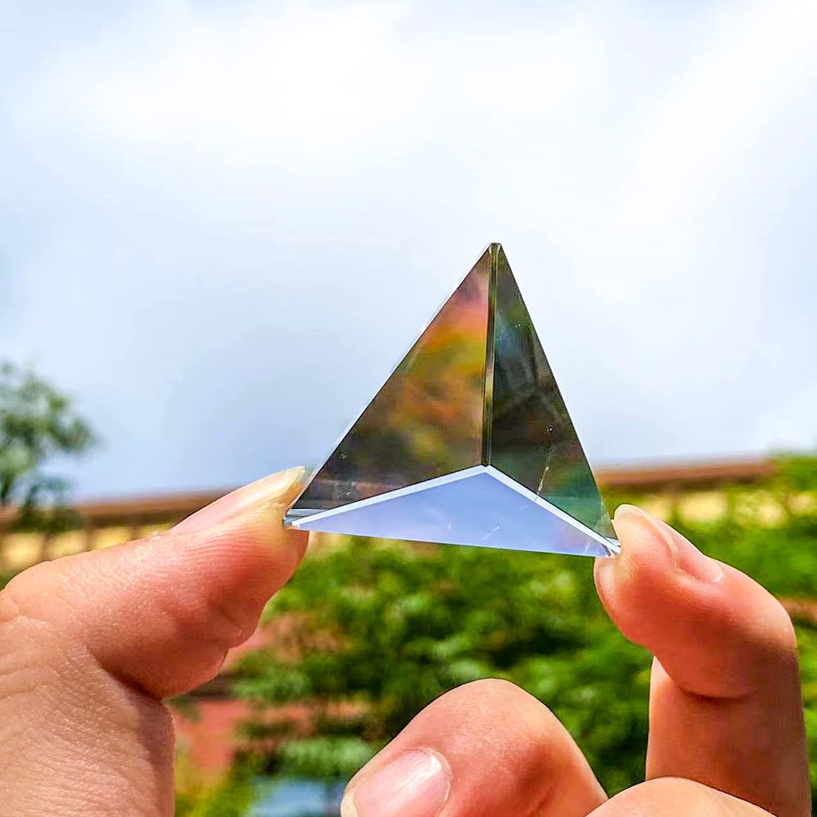 Piramide di Quarzo tetraedro Cristallo di Quarzo Trasparente Naturale 4 Facce 6 Bordi Piramide di Cristallo Triangolo di Cristallo Decorazione della Stanza