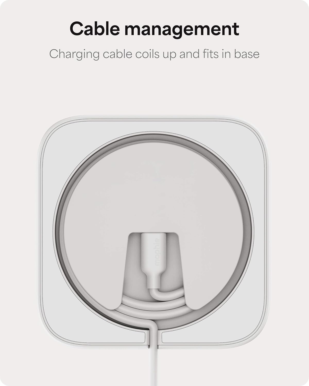 Mophie Wireless Charging Stand - Qi2-Certified, MagSafe Charger for iPhone – Magnetic Fast Wireless Charger with Adjustable Phone Stand & Cable Management – Up to 15W Power