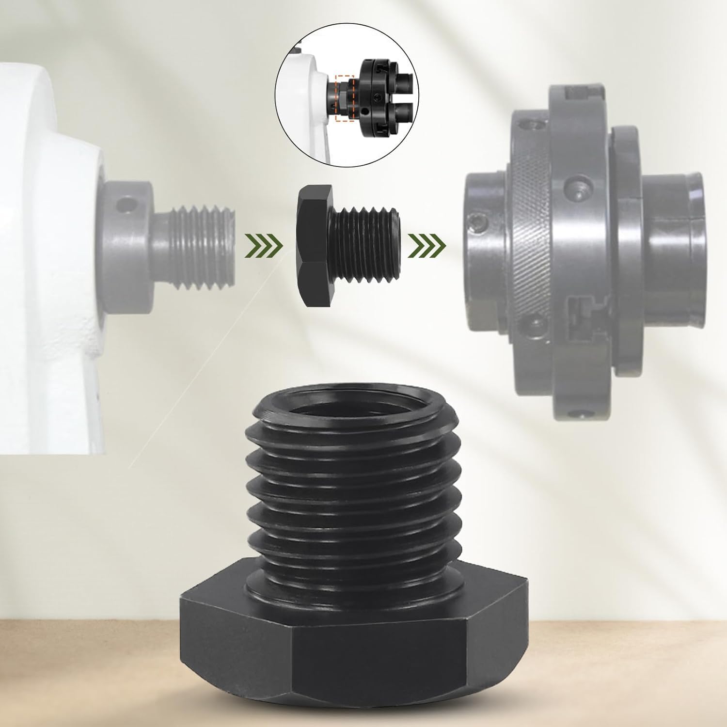 Adapter wrzeciona do tokarki do obróbki drewna konwertuj 33 x 3,5 mm na 18 x 1,5 mm gwint uchwytu adapter śruba do tokarki drewna akcesoria do narzędzi tokarskich