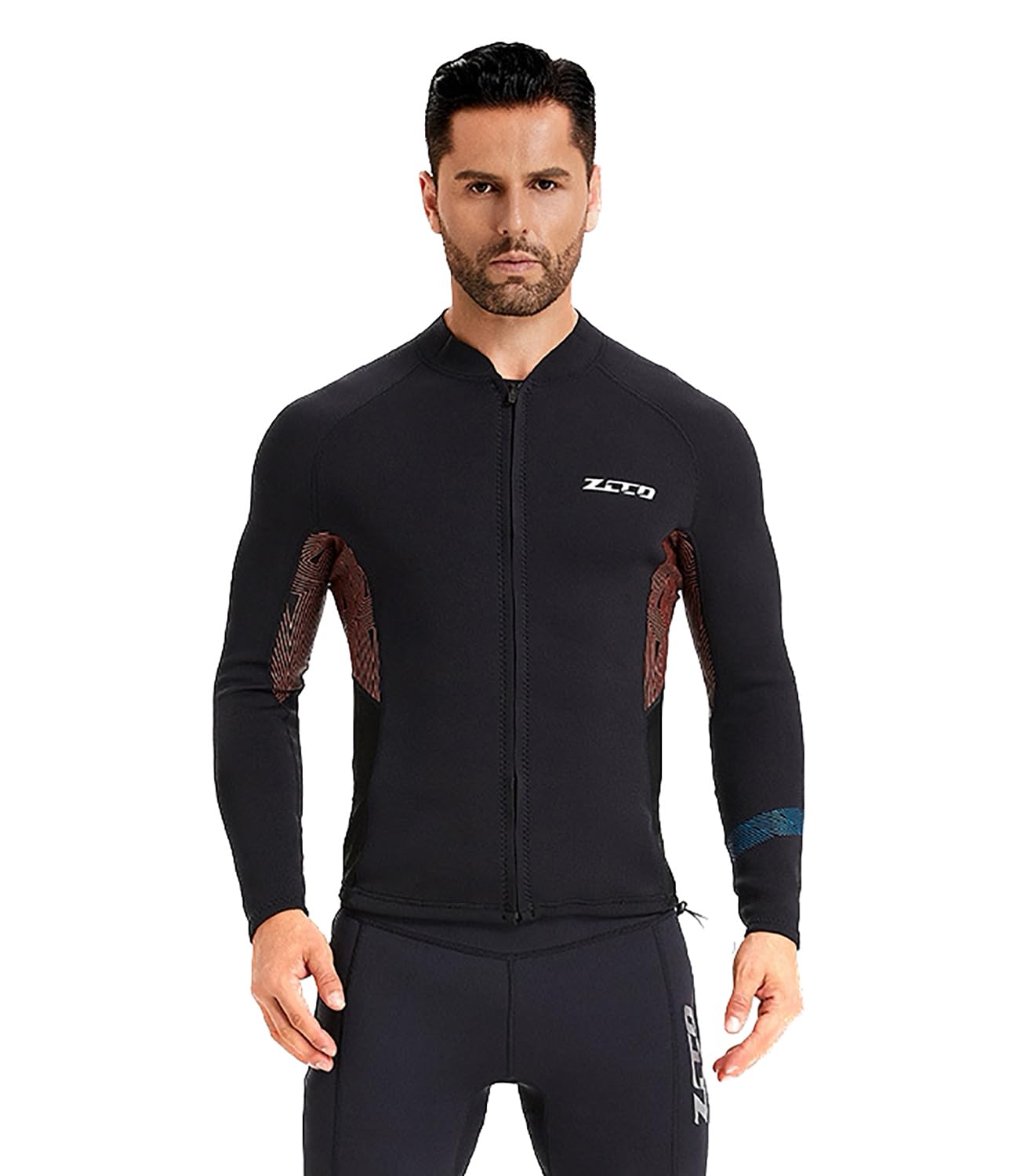 ZCCO Neoprenanzüge Top Jacke 1.5mm Neopren Anzüge Frauen Männer Neoprenanzug Jacke Langarm Front Zip Neoprenanzüge für Speerfischen, Schnorcheln, Surfen