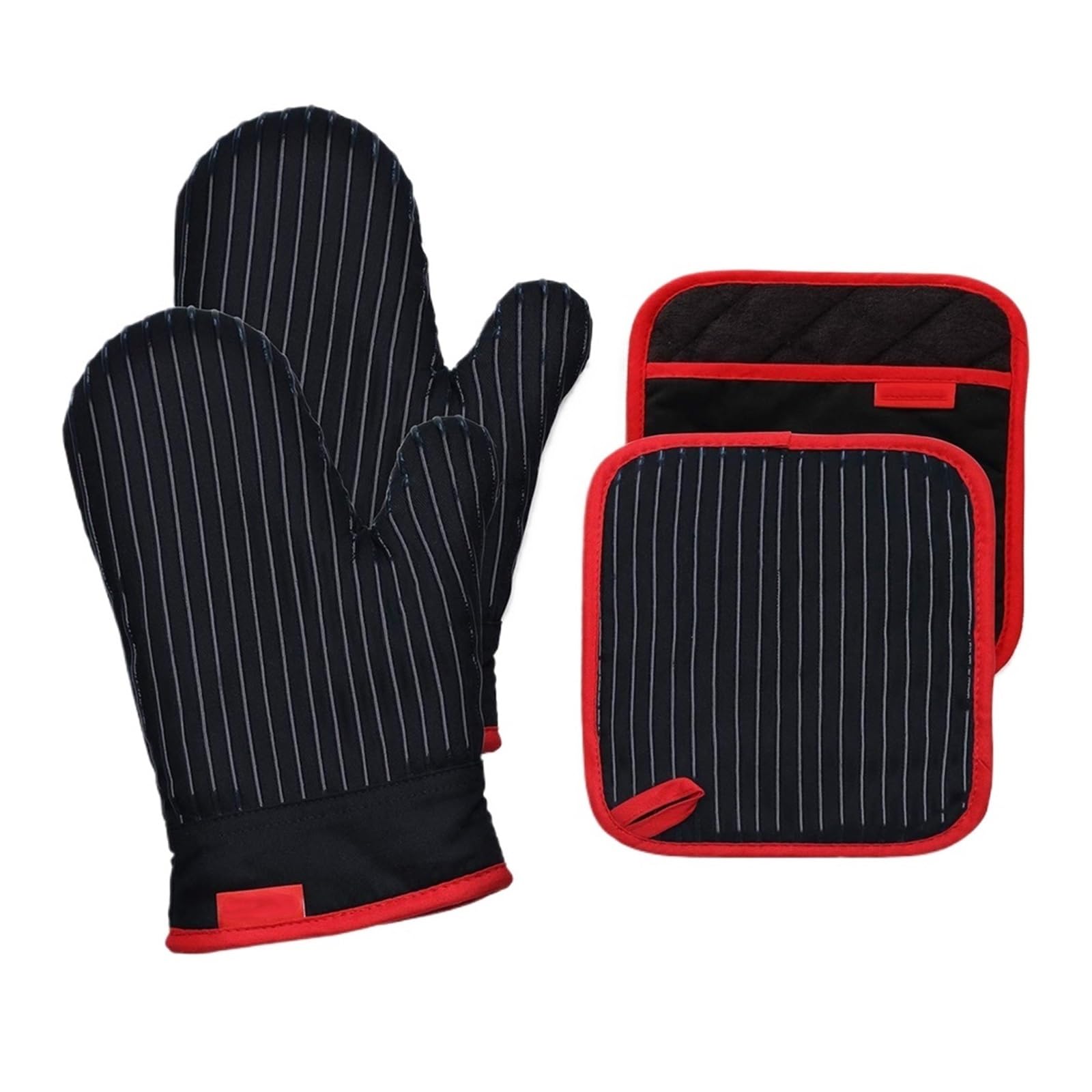 Guanti da forno in cotone Set guanti antiscivolo in silicone Comodo guanto riscaldato con fodera in spugna resistente al calore(4 PCS)