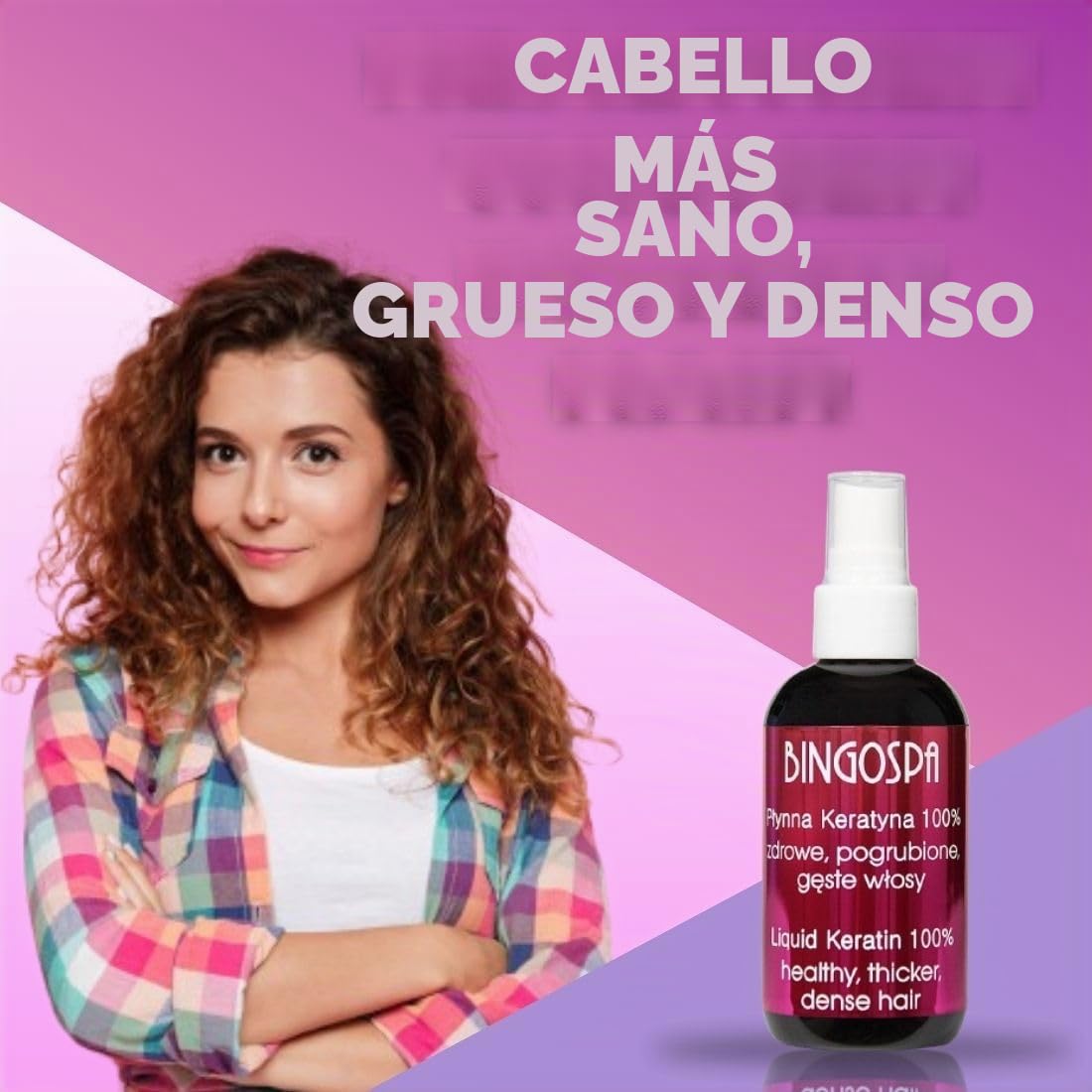 BINGOSPA Queratina líquida 100% para cabello fuerte, cabello brillante contra puntas abiertas y rotas - 100ml