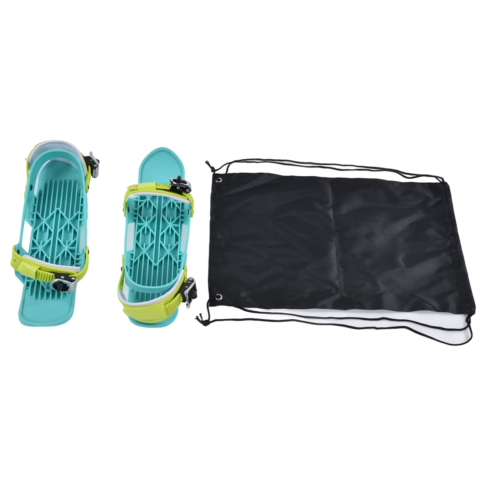 Mini-Ski-Skates, Verstellbare Tragbare Snowboard-Schuhe für Snowparks, Wandern und Outdoor-Spaß – Grünes Nylon