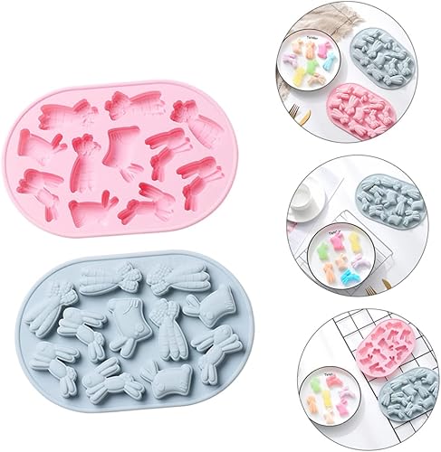 Miniatura 3 de PRETYZOOM Molde de silicona de conejo, bandeja de decoración de conejo, molde de gelatina, molde de gelatina, molde de conejo, bandeja de jabón,