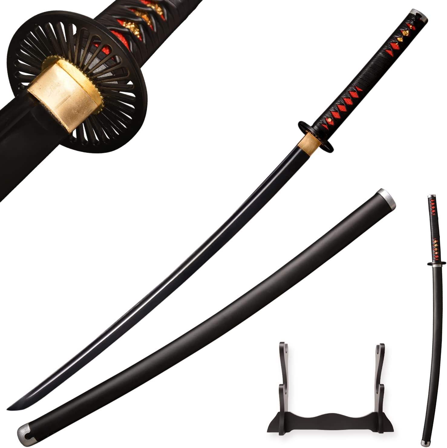 Sword fortSharp Full Tang Katanas High Carbon Steel Demon Sword Real Metal About 41inch-Tempered Hand Forged Anime Samurai Sword
