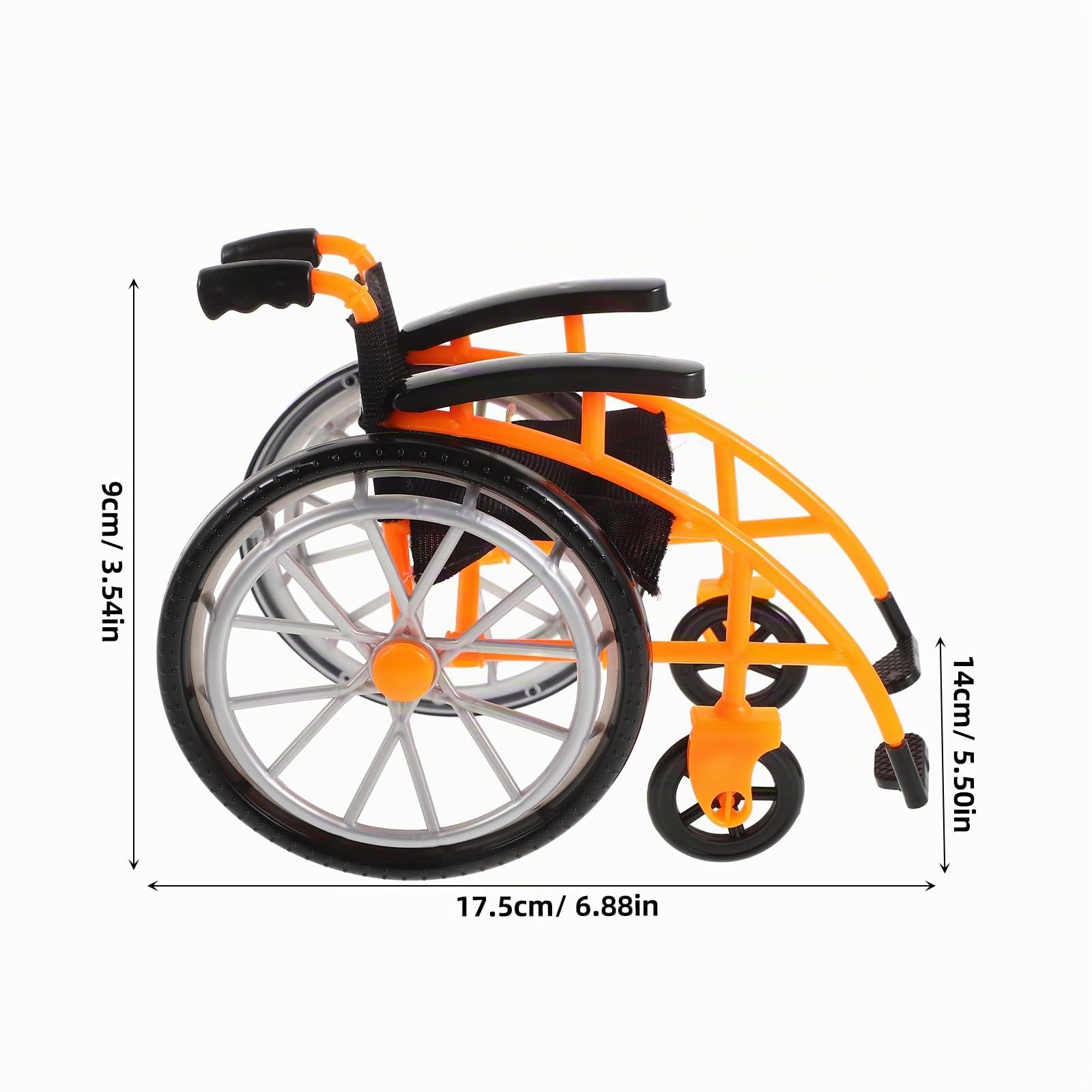 BESTonZON Sedia a Rotelle Per Bambole Mini Pieghevole Con 2 Stampelle Accessori Medici in Plastica Realistici Per Giochi Di Ruolo E Casa Delle Bambole 6.89X5.51X3.54In