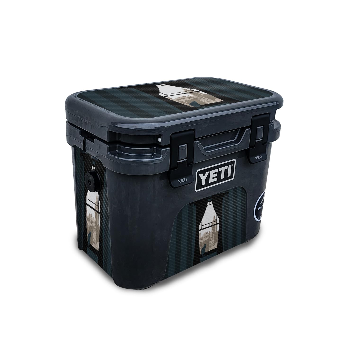 Carbon Fiber Skin Compatible with Yeti Roadie 15 Hard Cooler - Onlooker - Premium 3M Vinyl Protective Wrap Decal Cover - Easy to Apply | Crafted in The USA by MightySkins