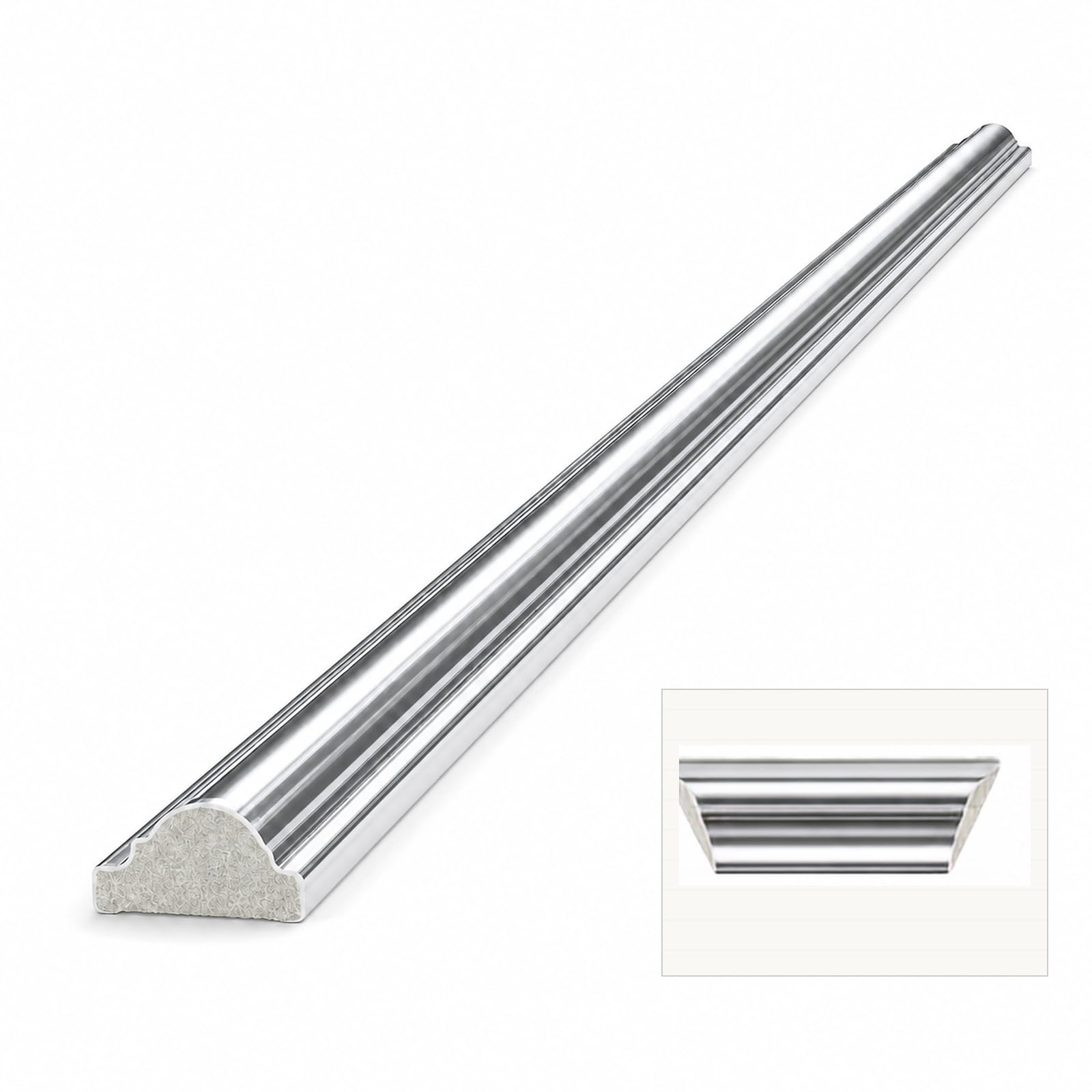 DECOVISION Wall Moulding 6Pcs - Silver Paintable, 2.5cm x 240cm, Double Mitre