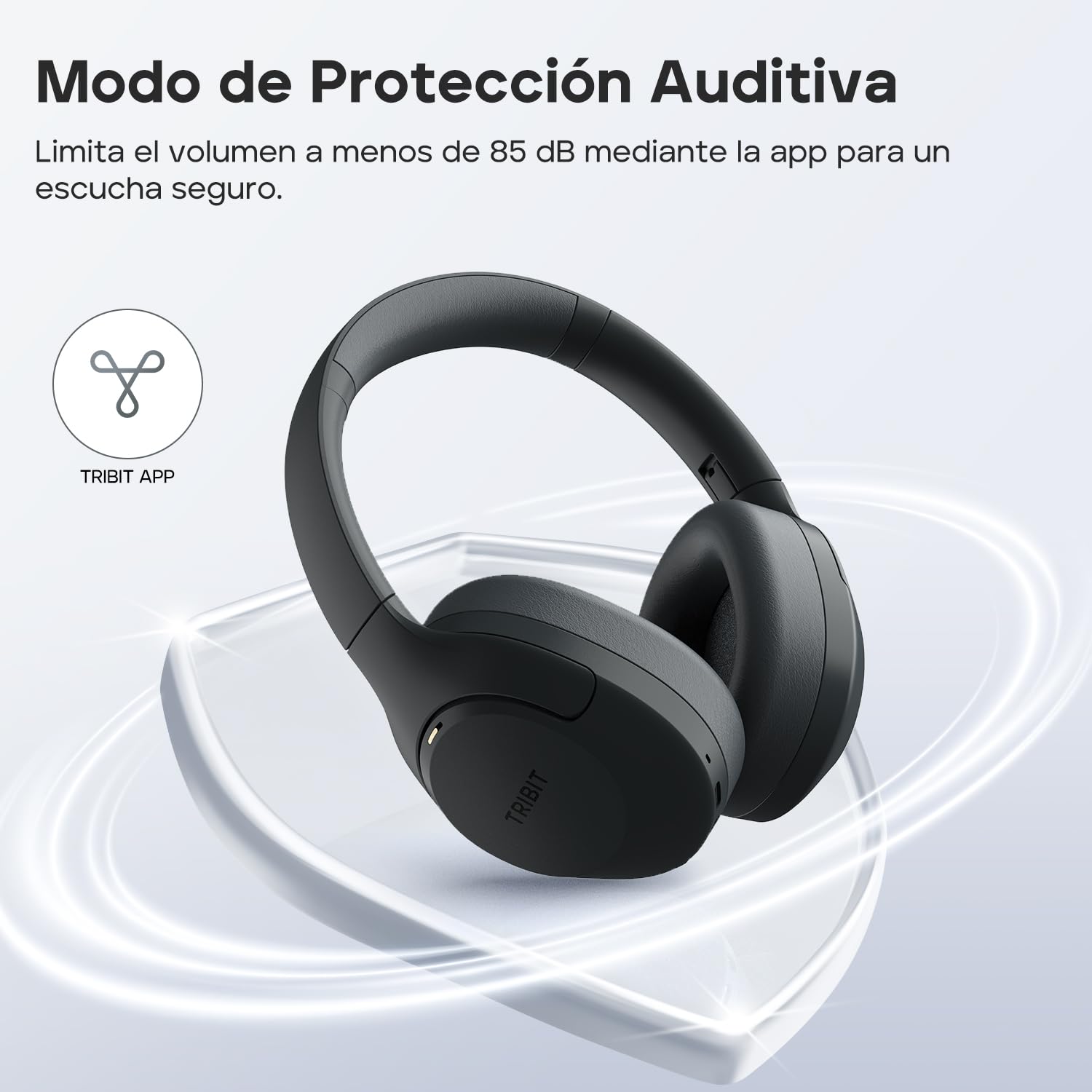 Tribit QuietPlus81 Auriculares inalámbricos Bluetooth, cancelación de Ruido | 110 horas, inalámbrico, BT 6.0, graves profundos, 6 EQ mediante app, plegable, cómodo, viajes, trabajo