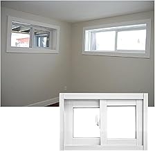 WIGING Sótano Ventana De Repuesto Sótano Pequeño Cobertizo Gallinero Marco De Aleación De Aluminio Ventana Corrediza con Cerradura Ventana Corrediza Horizontal(White)