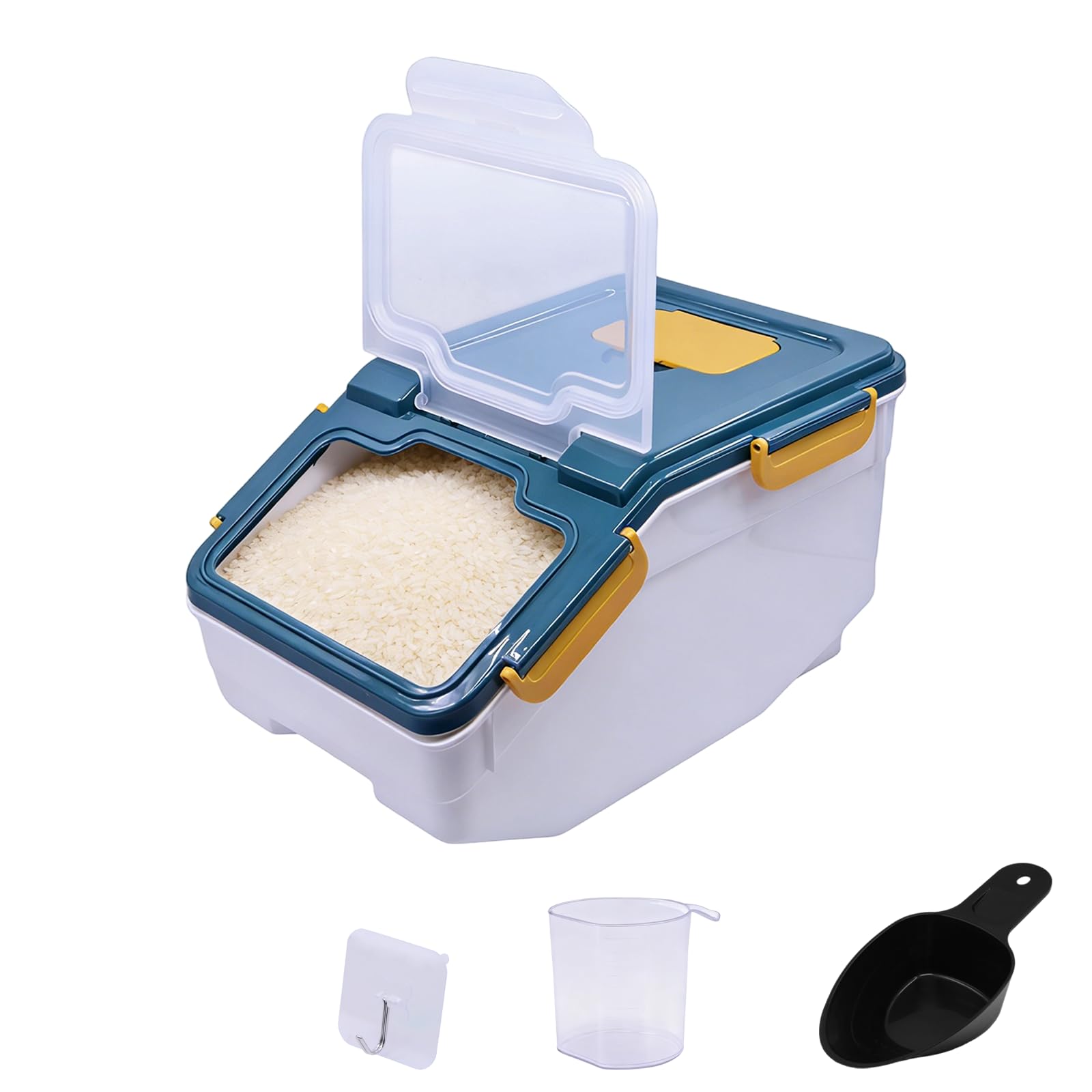ANMOO 5kg Airtight Rice Storage Container, Grain Cereal Dispenser,Blue