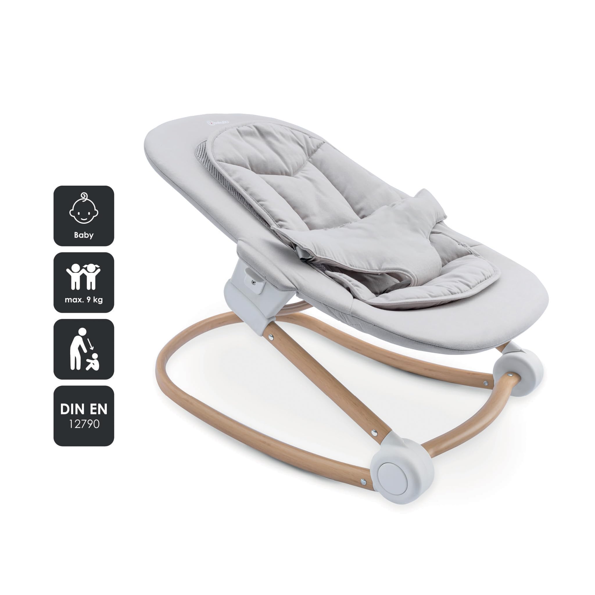 babyGO Levels Hochstuhl Newborn – mitwachsender Hochstuhl, klappbar, belastbar bis 110 kg, verstellbare Fußstütze, abnehmbarer Tisch (Weiß)