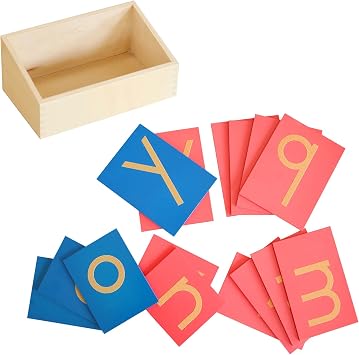 Lower Case Sandpaper Letters with Box -Print for Children Aged 3-6 Montessori Education at School and Home