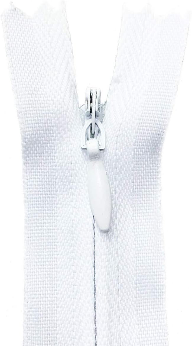 20PCS Nylon Invisible Zipper,Sewing for Handmade Garment/Bags/Home Textile,Tailor Sewer Crafter's Special(22 inch,White)