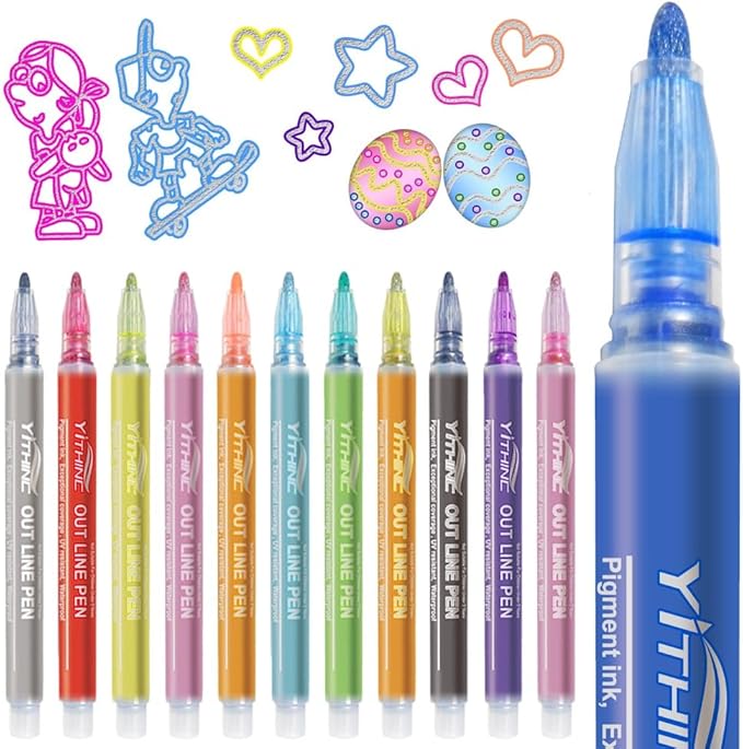 YITHINC Glitter Pens Outline Marker Pens, Gifts for 412 Year Old Girls