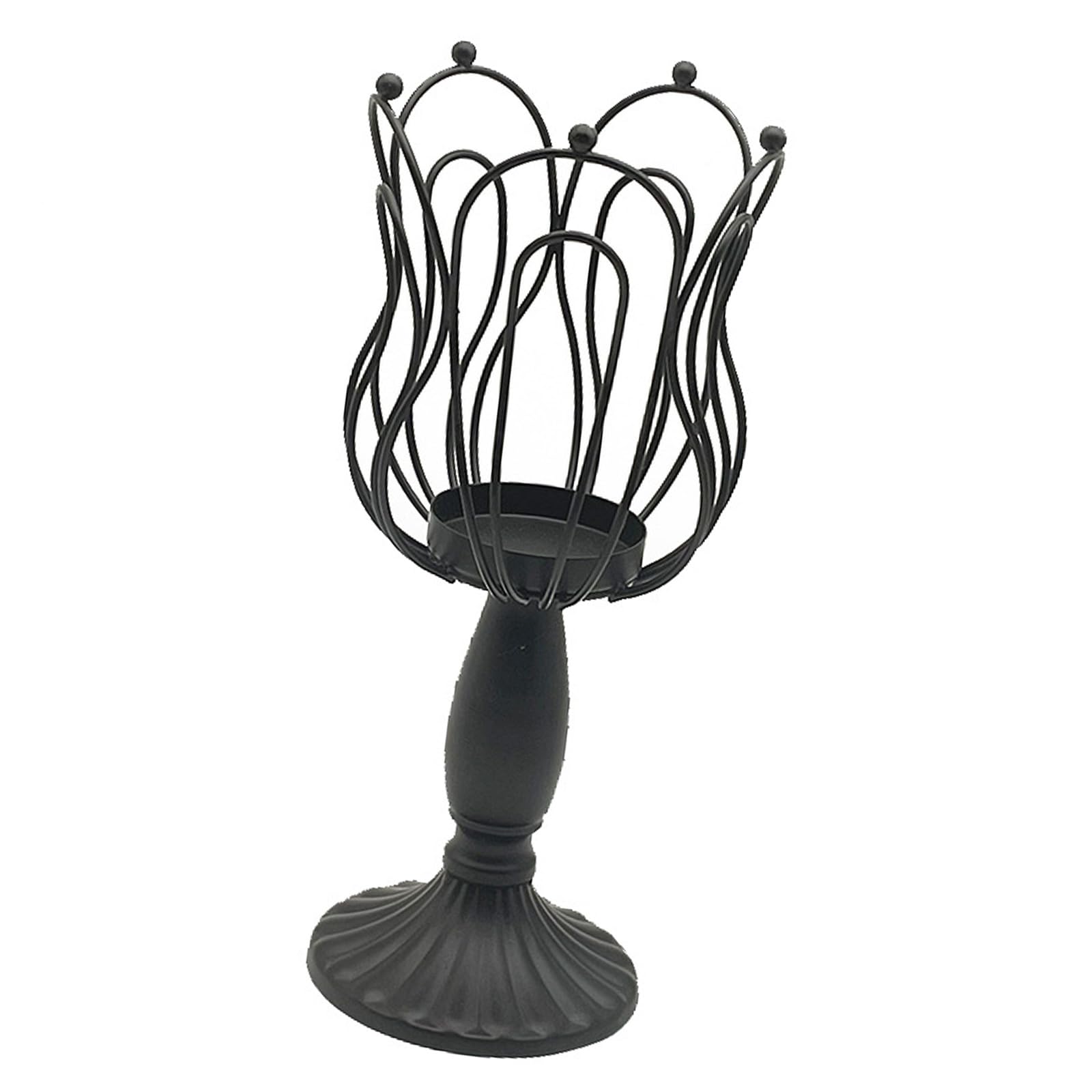 Metal Flower Shape Tealight Holder Hollow Out Iron Stand Table Centerpiece Candlestick Wedding Decoration Metal Flower Holder
