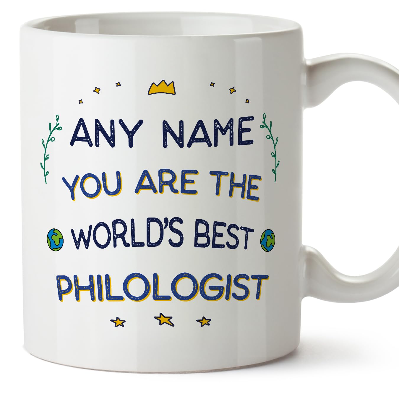 MUGFFINS Personalised Mug for Philologist - in English - World's Best - Funny Custom Gift for Colleagues - Ceramic 11oz Mug