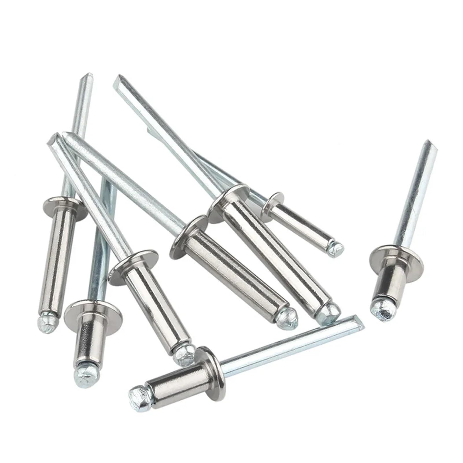 remaches ciegos, Remaches ciegos 30-50 piezas Cabeza de cúpula aluminio con mandril acero M2.4 M3.2 M4 .8 Clavo escape mm(M4 (50pcs),8mm)