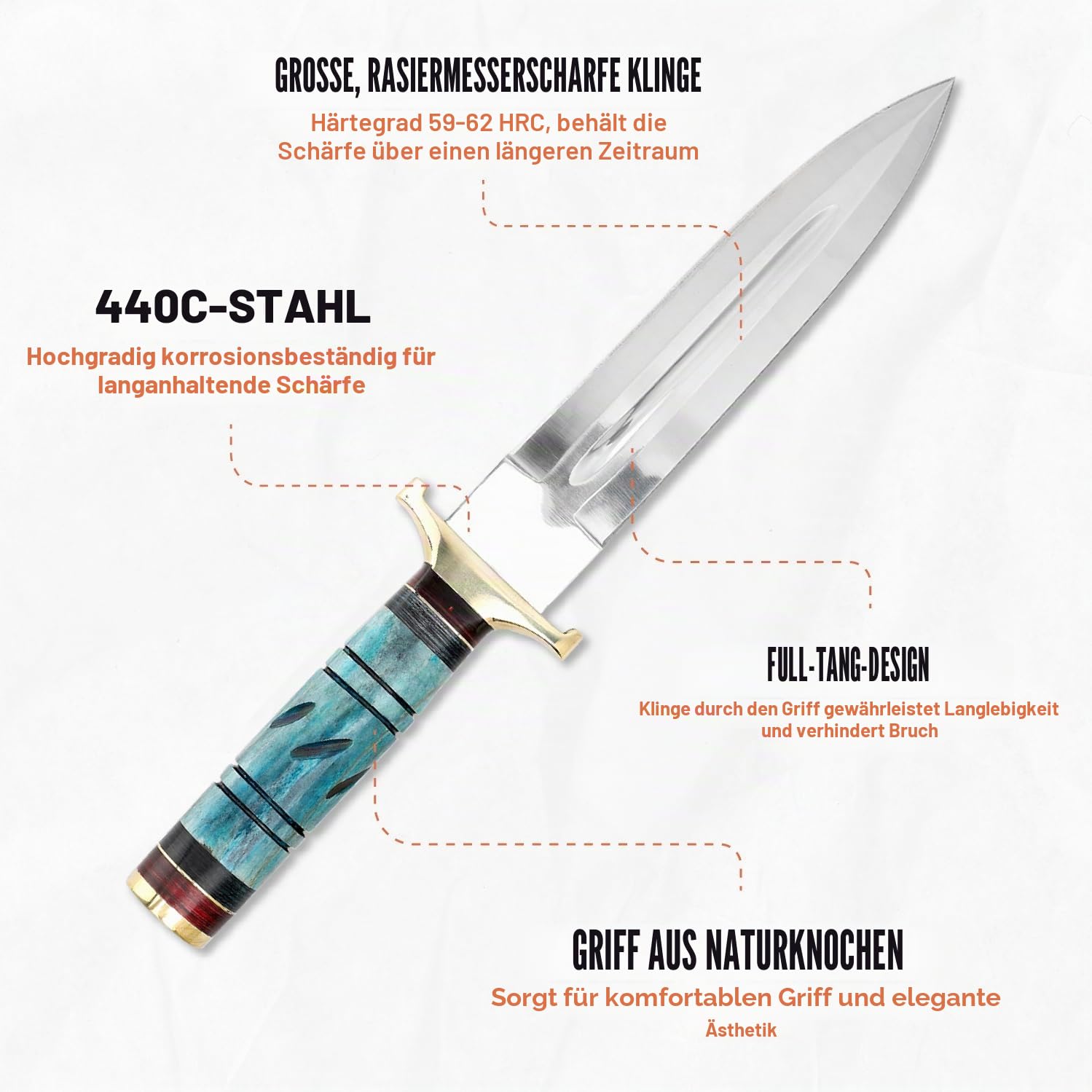 Perkin Jagdmesser mit Scheide