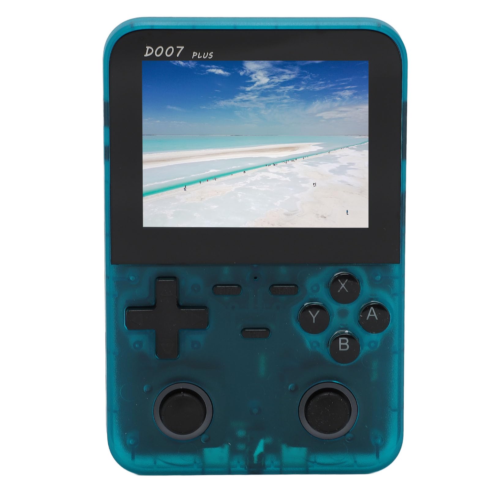 Przenośna Konsola do Gier, Podwójny Joystick Retro Przenośna Konsola do Gier Obsługuje 9 Emulatorów Wyświetlacz IPS dla Rozrywki (Przezroczysty niebieski)