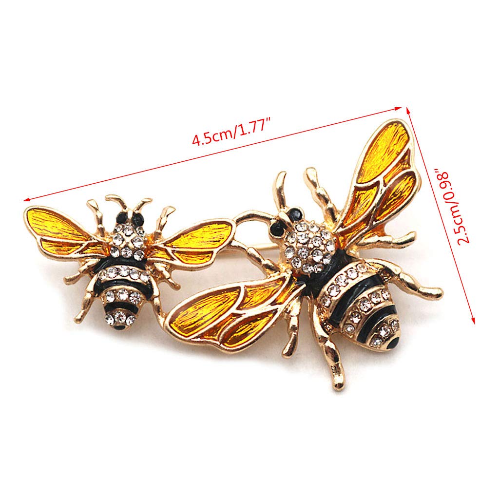 SOFEA Spilla a forma di ape, spilla smaltata per corsetto, gioiello squisito di lusso, spilla per insetti, spilla alla moda con strass giallo antico