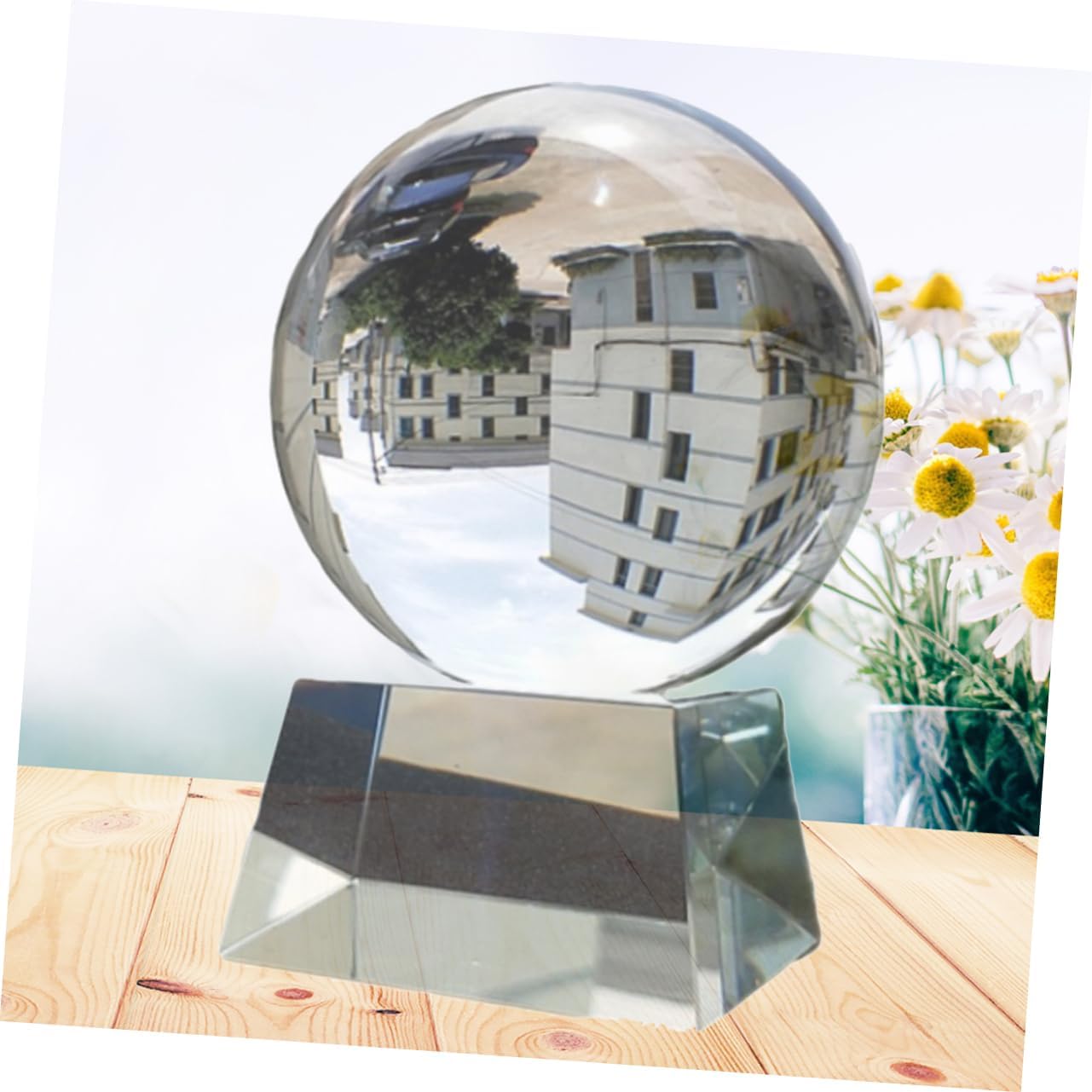 OUNONA Crystal Ball Base Fortune Ball Birthday Globe Christmas Balls Ornaments Party Clear Ornaments Decorations Sphere Balls Home Decor Wedding Christmas Centerpieces for Dining Table