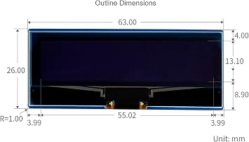 waveshare 2.23inch OLED Display Module for Raspberry Pi Pico, 12832 Pixel,4-Wire SPI/I2C Interface, 3.3V/5V Operating Voltage