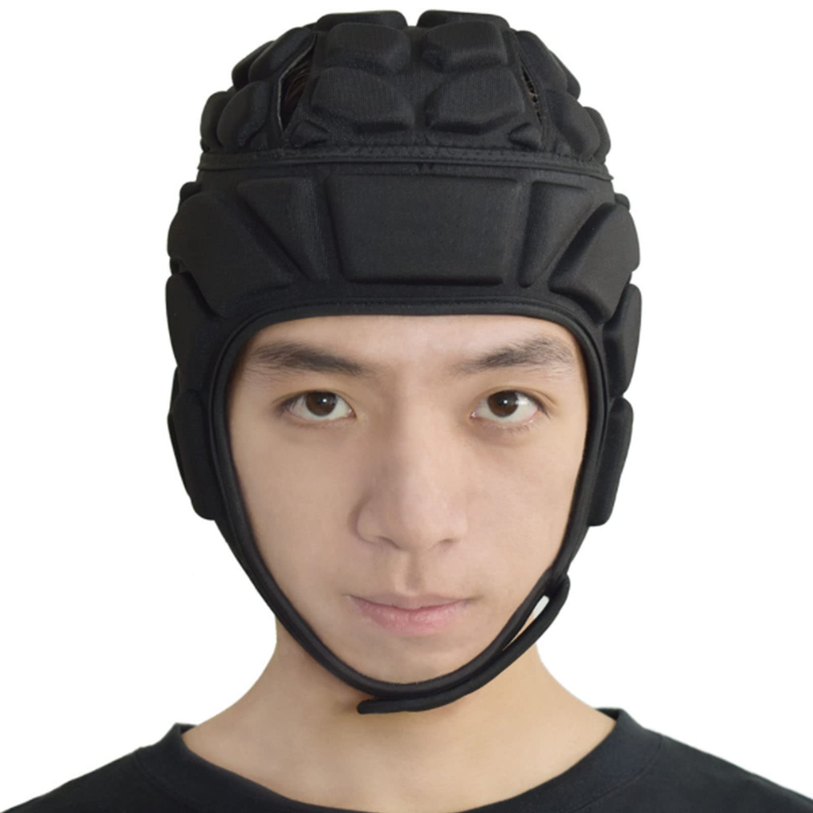 Protector de Cabeza de Gorra de Rugby, Previene Colisiones Casco de Portero de EVa Protector Suave Profesional con Rejillas de Ventilación para Fútbol(SG)