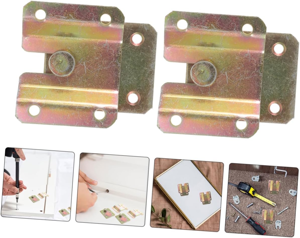 12pcs Heavy Duty Picture Frame Brackets and Interlocking Photo Frame Hanging Hooks Iron Furniture Flush Mount Bracket for Support and Mirror Mounting