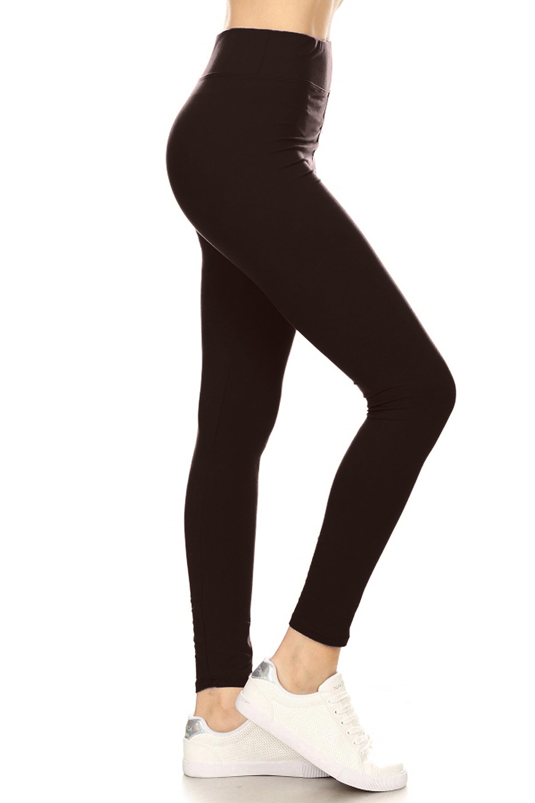 Leggings Depot Women's High Waisted No-Roll Leggings, 3" Waistband