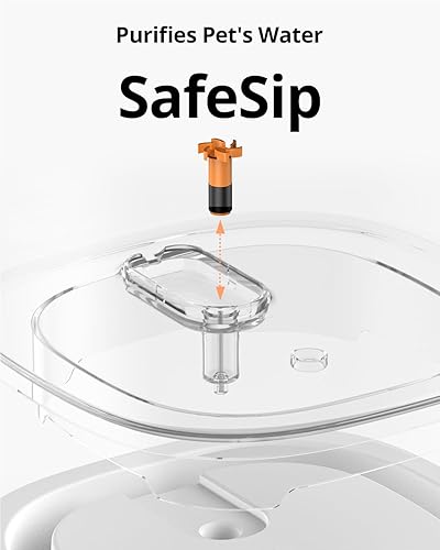 Miniatura 3 de eufy Fuente de agua para mascotas bomba de sorbo seguro fuente de agua inalámbrica para gatos para perros y gatos pequeños fuente de agua para gatos