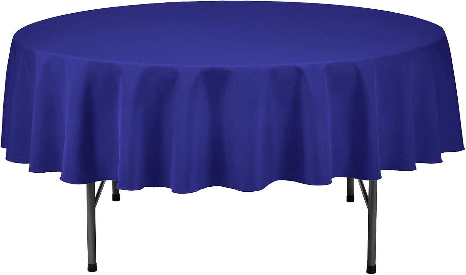 Remedios Round Tablecloth Solid Color Polyester Table Cloth for Bridal Shower Wedding Table – Wrinkle Free Dinner Tablecloth for Restaurant Party Banquet (Royal Blue, 70 inch)