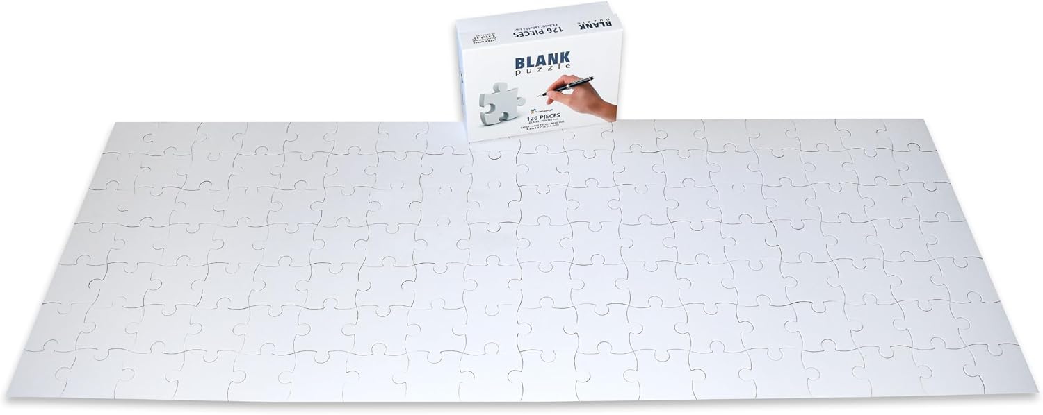 Extra Large Blank Puzzle 60x23 inches, 126 Pieces - Ideal for Wedding Birthday Party and Special Events, DIY Painting, Art and Craft Projects, Guest Book Alternative
