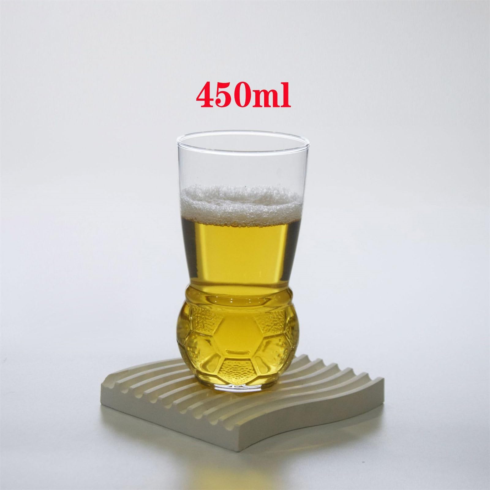 Generisch 6er Pack Glas Bierkrüge mit Fußball Thema, 450 ml, perfekt für Sportfans und Partys, als Trinkgeschirr Anschauen von Spielen