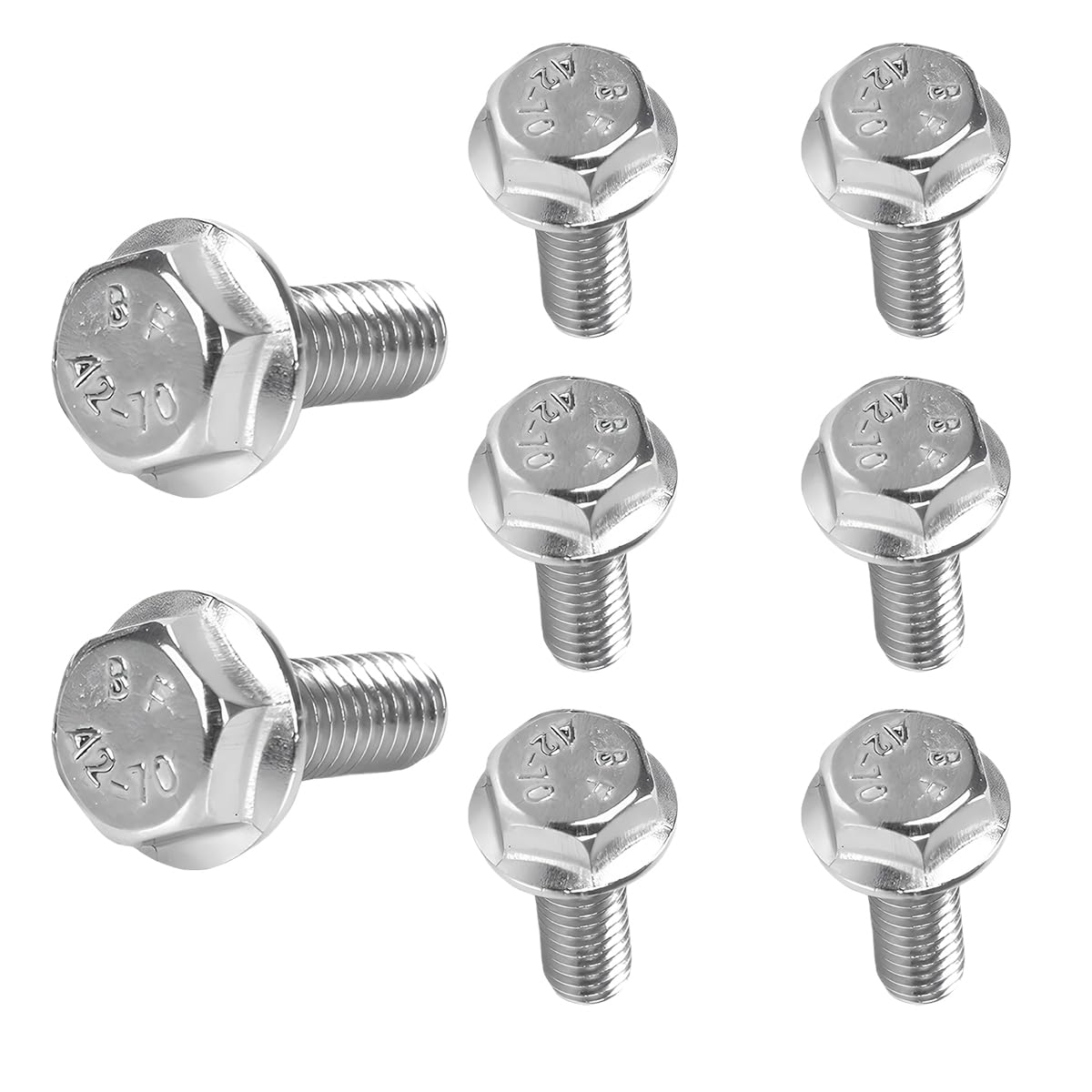 KVAEY 4 PCS Car Top Front Skid Plate Bolts, 304 Stainless Steel 12mm Hex Head Flanged Hexagon Screws, Bolts Compatible with 4Runner Land Cruiser Sequoia Tacoma, Car Accessories (8 PCS)