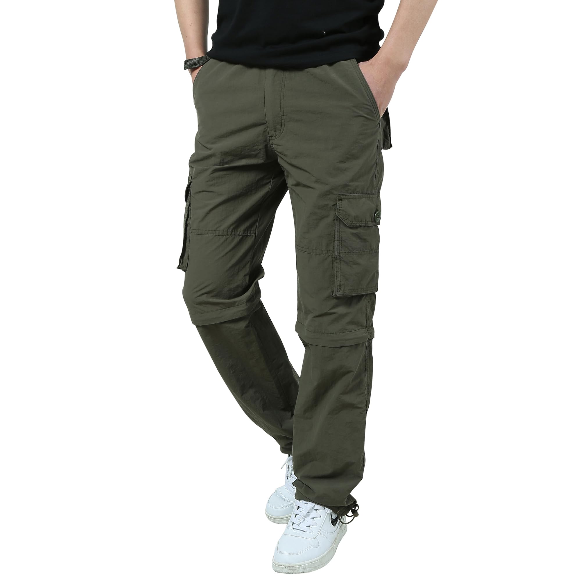 【74%OFF】【999円】 Fasshonrida メンズ 3WAY ロング丈 ハーフ丈 脱着可能 カーゴパンツ