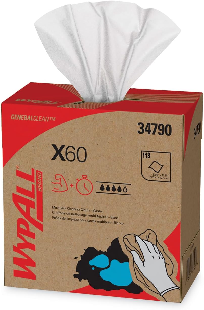 WYPALL X60 Teri Wipes, Nylon, 9-1/8 x 16-7/8, 126/bx, 10/Carton