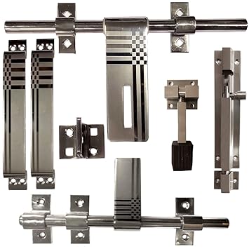 CIRCLE Door Kit Stainless Steel||Door kit| |Door Hardware|Gate Hardware|Door Accessories Kit| Front Aldrop|Back Latch|Two Handle|One Door Stopper&Tower Bolt