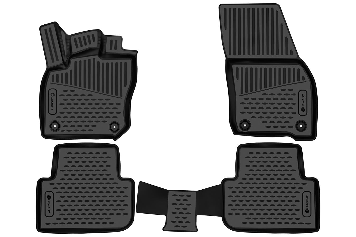 ELEMENT Set di Tappetini Auto in Gomma TPE 3D per SUZUKI Vitara | 2015-2020 | 100% adatti perfettamente, Gomma Auto Robusti, Tappetini Universali, Tappetini 3D