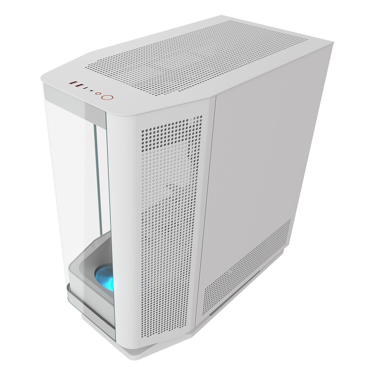 Cougar FV270 - Carcasa de Cristal Templado Curvo de Media Torre Blanca