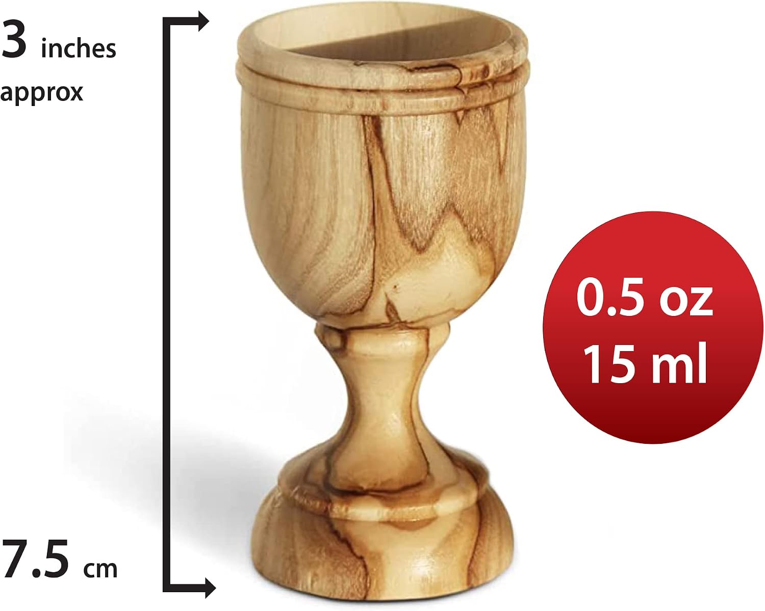 Genuine Olive Wood Communion Set from the Holy Land - 2 Hand-Carved Cups and Engraved Tray "Do This in Remembrance of Me" - Authentic Bethlehem Wood Gift for Pastors & Home Worship - Includes Gift Bag