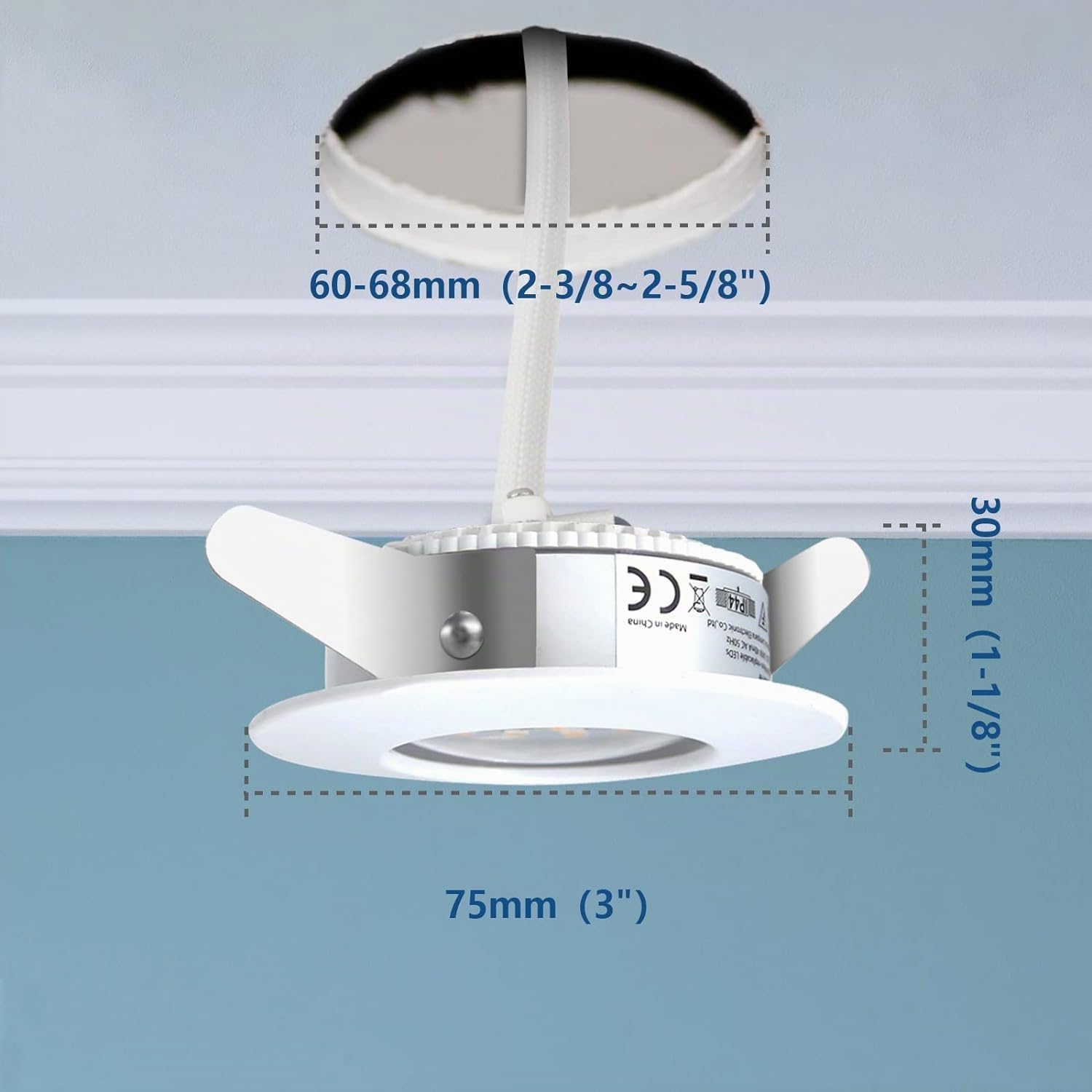 HiBay Spot LED Encastrable Extra plat 5W,4x Spot Salle de Bain IP44,Blanc Chaud 3000K,Trou 60-68mm,Éclairage encastré 220V 500lm Pour Cuisine Salon