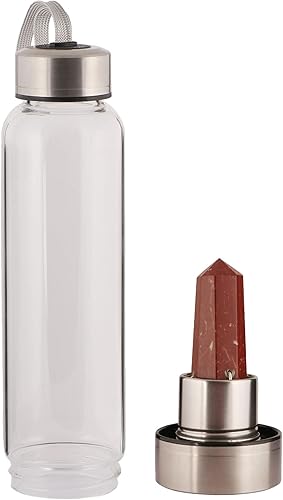 Miniatura 10 de GEMHUB Botella de agua de cristal Botella de elixir de cristal bicolor de fluorita Cristal de fluorita Botella de agua de piedras preciosas