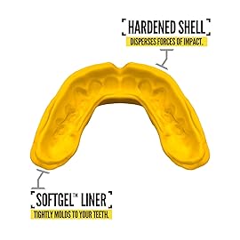 2 Pack Nxtrnd Rush Dual Layer Mouthguard, Custom Fit Sports Mouthpiece for Football, Boxing, MMA, Basketball, Hockey, Lacrosse, Youth & Adult (Yellow)