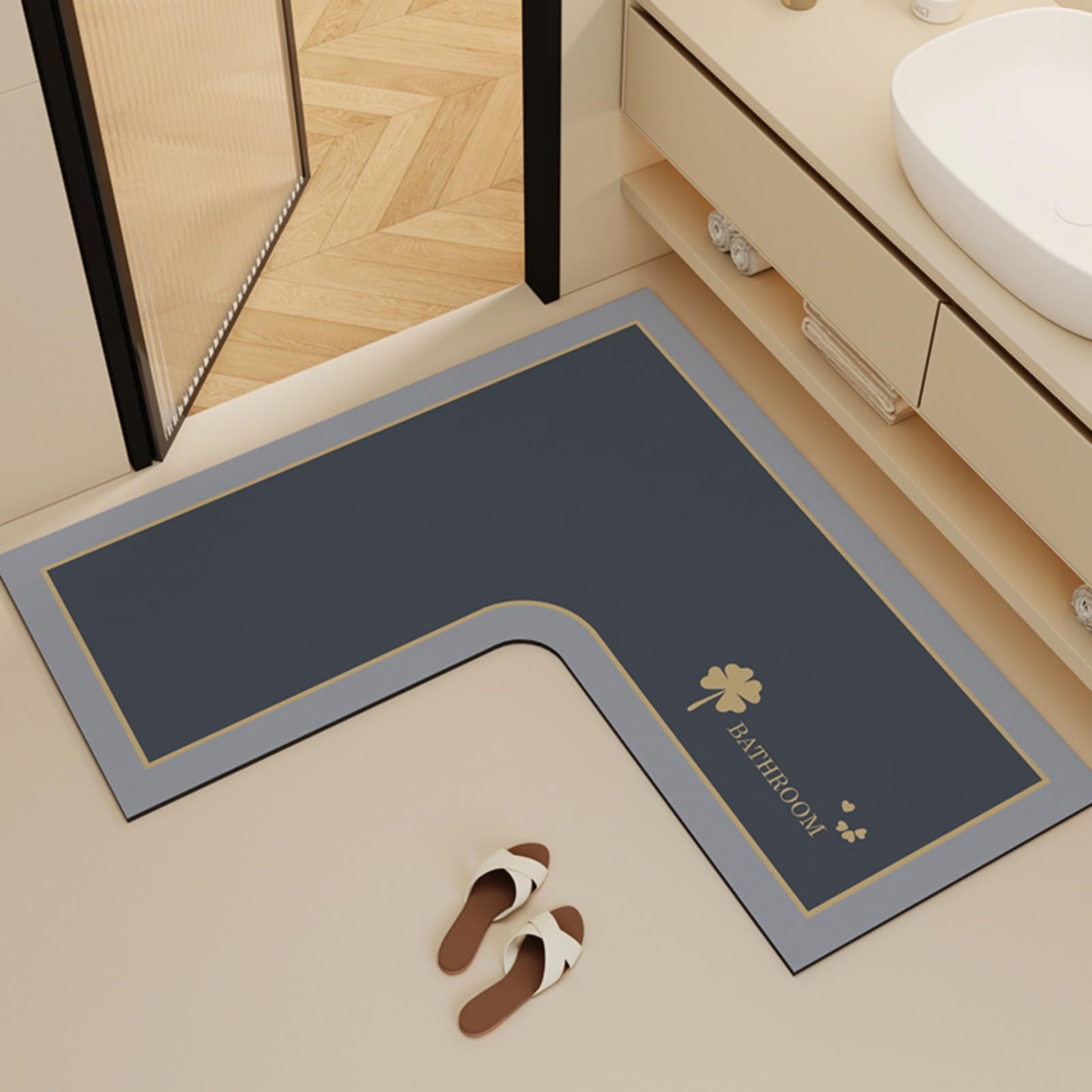 Tapis douche d'angle antidérapant pour sécuriser votre salle de bain