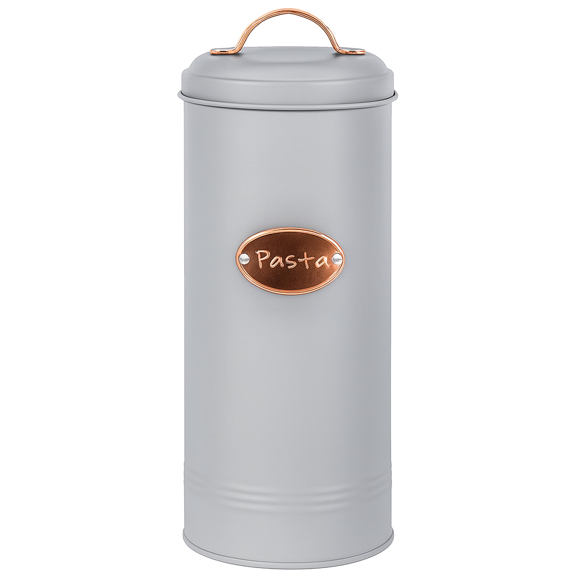Innoteck Essentials Vintage Pasta Tin - Grey - Copper Handle - Metal