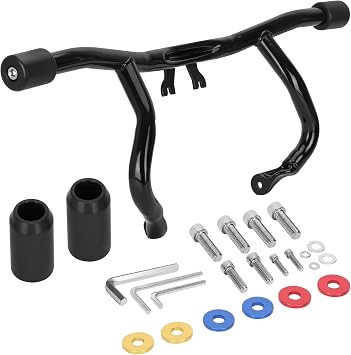 2014-2025 Engine Guard Flat-Out Bar, Black Electra Glide Crash Bar, Front Motorcycle Engine Guard, Compatible with Harley Davidson Touring Street Glide, Road King, Electra Glide, Ultra Limited