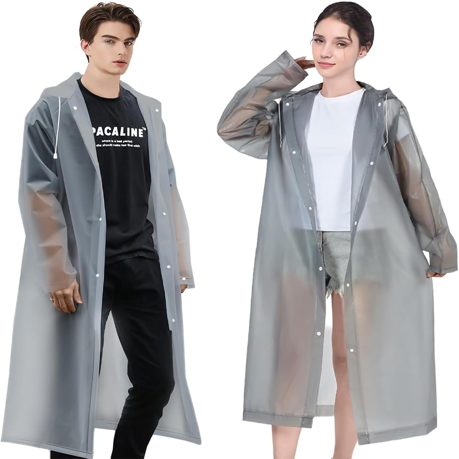 DIWANAERain Poncho for Adults, 2 Pack Reusable Raincoat, Emergency Ponchos for Women/Men Portable Waterproof Rain Cape Rain Jacket Raincoats for Outdoor Activities