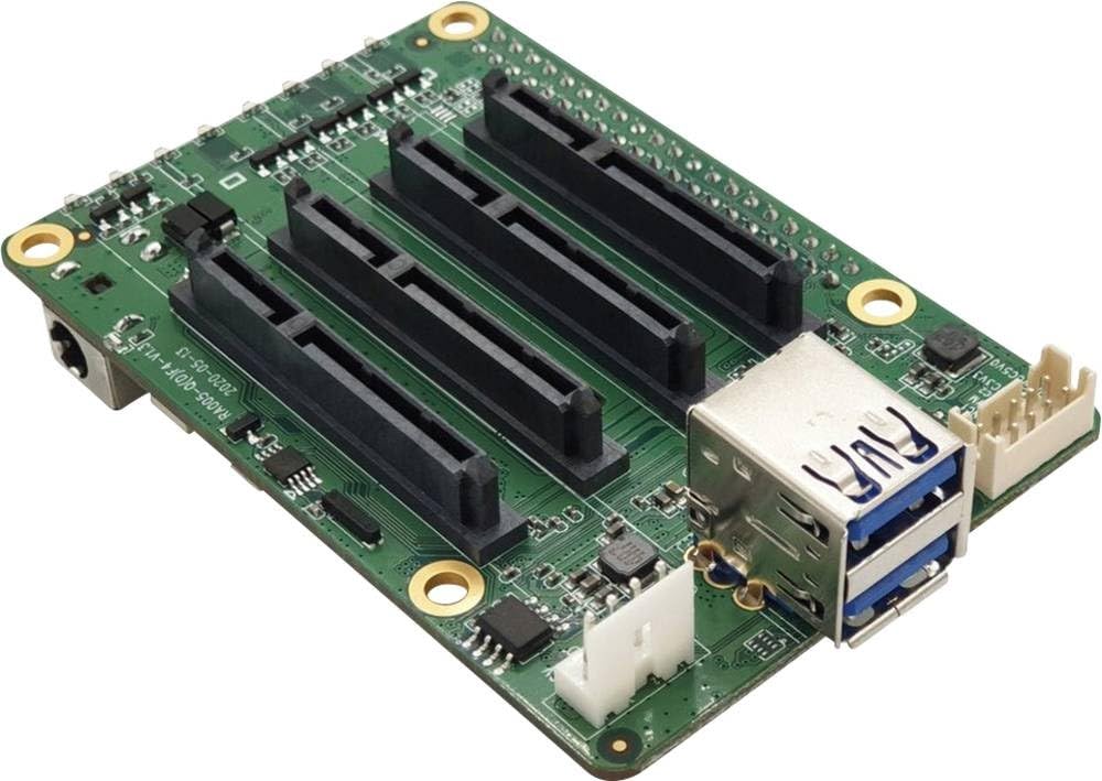 ALLnet Carte d'extension SATA Hat Quad NAS Raspberry Pi® Compatible avec (Kits de développement) : Raspbe
