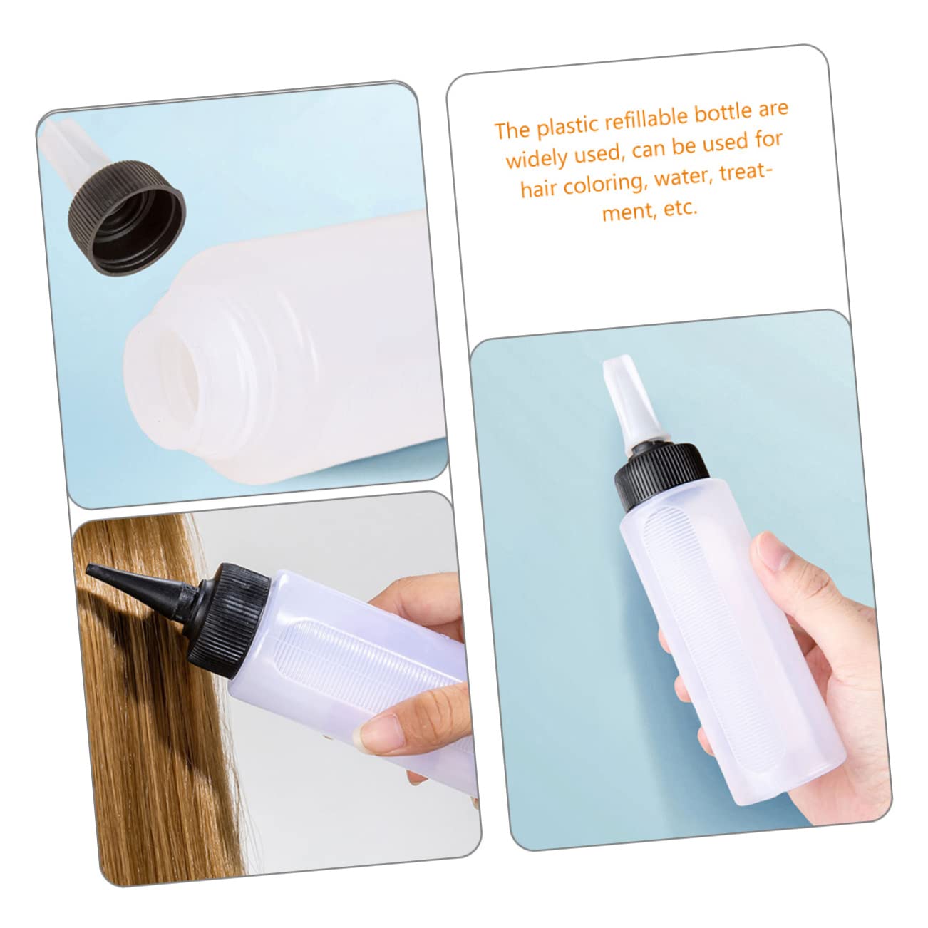 Housoutil 10 Piezas Botella De Champú Botellas De Plástico Botellas De Agua De Plástico Exprimir Botellas Botella De Color De Pelo Extrusora Lavar Botella El Plastico